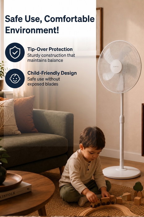Kumtel KTF-350 Ventilador con Altura Ajustable Blanco Kumtel KTF-350 Ventilador con Altura Ajustable Blanco